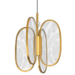 Люстра с гравировкой на акриловых плафонах Gravyura Bronze D 33 см варинант исполнения - 1 | Loft Concept в Самаре