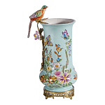 Ваза с птичкой из фарфора с бронзовыми элементами Garden of Eden варинант исполнения - 5 | Loft Concept в Самаре