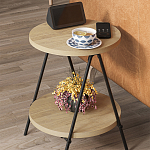 Стол приставной с 2-мя круглыми столешницами из дерева ESSEL OAK варинант исполнения - 4 | Loft Concept в Самаре