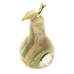 Часы настольные в виде груши из натурального камня Оникс Stone Clock варинант исполнения - 2 | Loft Concept в Самаре