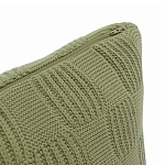 Подушка из хлопка рельефной вязки зеленого цвета Eden Line варинант исполнения - 2 | Loft Concept в Самаре