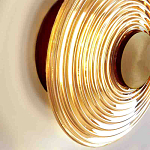 Бра с рельефным круглым плафоном янтарного цвета Savio Glass Disc Light варинант исполнения - 3 | Loft Concept в Самаре