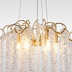 Люстра подвесная с изогнутыми золотистыми элементами и хрустальными подвесками FAIRYTREE Light варинант исполнения - 3 | Loft Concept в Самаре