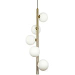 Подвесной светильник с 5-ю сферическими плафонами из матового стекла Pearls Suspension Brass Tube Hanging Lamp варинант исполнения - 1 | Loft Concept в Самаре