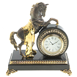 Часы настольные бронзовые с декором в виде коня Horse Stone Clock варинант исполнения - 5 | Loft Concept в Самаре