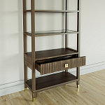 Стеллаж Elsa Dreams Walnut со стеклянными полками и ящиком варинант исполнения - 3 | Loft Concept в Самаре