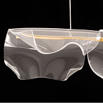 Люстра линейная с 3-мя белыми волнистыми плафонами Wave Line варинант исполнения - 6 | Loft Concept в Самаре