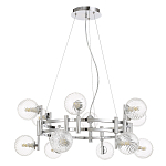 Люстра подвесная с 12-ю рельефными прозрачными плафонами из стекла и основанием цвета Хром Perforated Glass Bubbles варинант исполнения - 1 | Loft Concept в Самаре