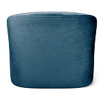 Стул с мягкой синей обивкой из велюра и подъемно-поворотным механизмом на белых колесиках Harper Blue and White варинант исполнения - 3 | Loft Concept в Самаре