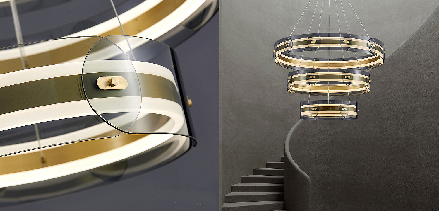 Люстра Gold 3 ring horizontal chandelier Люстра Gold 3 ring horizontal chandelier - Loft-Concept в Самаре