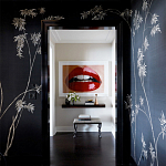 Обои ручная роспись Bamboo Special Colourway on Pitch dyed silk варинант исполнения - 1 | Loft Concept в Самаре