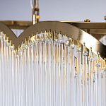 Люстра прямоугольная на цепях с прозрачными трубками и волнистым краем Nembus варинант исполнения - 7 | Loft Concept в Самаре