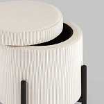 Молочный пуф на черных ножках SANJAY варинант исполнения - 3 | Loft Concept в Самаре