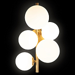 Бра с золотым основанием и 5-ю белыми шарообразными плафонами Bubble варинант исполнения - 1 | Loft Concept в Самаре