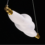 Люстра горизонтальная с волнистым белым плафоном Golden Swirl варинант исполнения - 8 | Loft Concept в Самаре