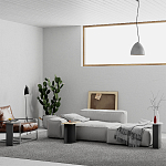 Стол журнальный цвета антрацит из 3-х частей со столешницами в виде геометрических элементов MUND ANTHRACITE варинант исполнения - 2 | Loft Concept в Самаре