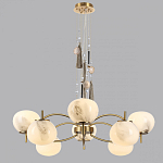 Люстра подвесная с 8-ю шарообразными плафонами из белого стекла с подвесками из камня и кисточками Agatelle варинант исполнения - 4 | Loft Concept в Самаре