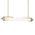 Подвесной светильник линейный золотого цвета с длинной цилиндрической стеклянной трубкой Eurofase варинант исполнения - 1 | Loft Concept в Самаре