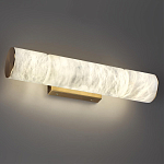 Бра с цилиндрическим плафоном из белого алебастра на прямоугольном основании Латунь Cryptocrystalline Stone варинант исполнения - 2 | Loft Concept в Самаре