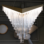 Люстра золотого цвета в форме галочки с каскадом длинных прозрачных трубок Eurofase варинант исполнения - 13 | Loft Concept в Самаре