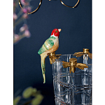 Ваза из прозрачного стекла с бронзовыми ножками и фигурками попугаев Eden Garden porcelain and bronze варинант исполнения - 3 | Loft Concept в Самаре