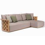 Дизайнерский уличный диван из массива дерева с плетеной спинкой PALINFRASCA Sofa варинант исполнения - 1 | Loft Concept в Самаре