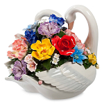 Статуэтка фарфоровая Лебеди с цветами Charming Statuette варинант исполнения - 1 | Loft Concept в Самаре