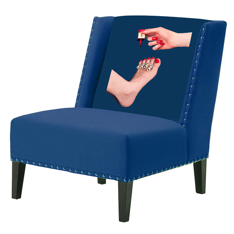 FUN Armchair "Pedicure" Blue Дизайнерское кресло с цветным принтом Сапфирово-синий в Самаре | Loft Concept 