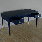 Письменный стол Elsa Dreams Blue Шпон дерево с двумя ящиками варинант исполнения - 3 | Loft Concept в Самаре