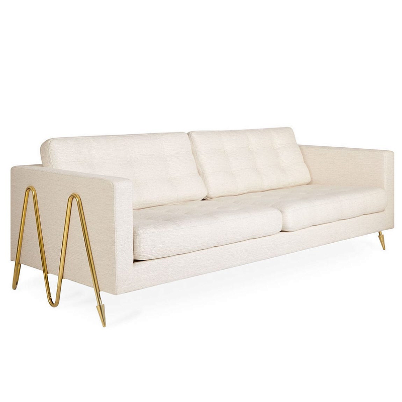 Диван Jonathan Adler Maxime Sofa Молочный Латунь Диван Jonathan Adler Maxime Sofa Молочный Латунь в Самаре | Loft Concept