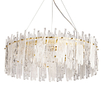 Люстра круглая с прозрачными стержнями разной длины Textured Glass Chandelier варинант исполнения - 1 | Loft Concept в Самаре