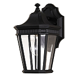 Настенный фонарь черного цвета с прозрачными стеклянным плафоном Feiss варинант исполнения - 6 | Loft Concept в Самаре