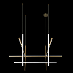 Люстра с 8-ю пересекающимися цилиндрическими плафонами на тонких тросах Trumpet tube варинант исполнения - 5 | Loft Concept в Самаре