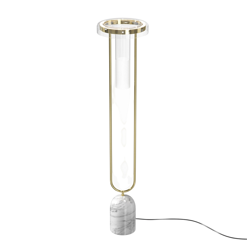 Напольный торшер светодионый Ikebana 3000К 24Вт Латунь Прозрачный в Самаре | Loft Concept 