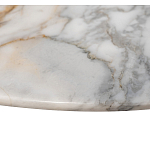 Столик журнальный с круглой мраморной столешницей на трех опорах Marble Stone Drawing варинант исполнения - 4 | Loft Concept в Самаре