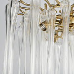 Люстра подвесная круглая в виде ветвей деревьев бронзового цвета с прозрачными подвесками-каплями Droplet Chandelier варинант исполнения - 5 | Loft Concept в Самаре