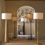 Торшер с фактурным массивным корпусом и тканевым цилиндрическим абажуром Textured Monolith варинант исполнения - 5 | Loft Concept в Самаре