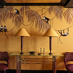 Обои с вышивкой ручной работы Étienne Original colourway on wool sateen варинант исполнения - 4 | Loft Concept в Самаре