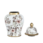 Ваза с нежным цветочным узором в пастельных тонах и крышкой с золотым акцентом Chinoiserie Ceramics варинант исполнения - 2 | Loft Concept в Самаре