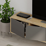 ТВ-тумба подвесная цвета древесины с 4-мя темно-серыми дверцами SPARK TV STAND OAK ANTHRACITE варинант исполнения - 4 | Loft Concept в Самаре