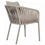 Стул серо-бежевый с декоративным плетением на спинке и подлокотниках Chair Weave варинант исполнения - 3 | Loft Concept в Самаре