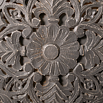 Деревянная тумба с резными ящиком и дверцей Azure Grey Wooden Nightstand варинант исполнения - 3 | Loft Concept в Самаре