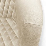 Барный стул со спинкой и подлокотниками на 4-х деревянных ножках Кремовый Велюр Ava Charm варинант исполнения - 4 | Loft Concept в Самаре