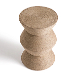 Приставной стол с отделкой из джута Juti D30 см варинант исполнения - 3 | Loft Concept в Самаре