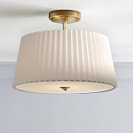 Потолочный светильник с белым плиссированным абажуром Ganglion варинант исполнения - 2 | Loft Concept в Самаре