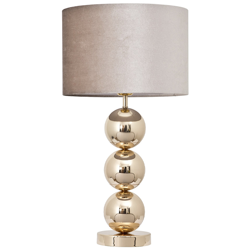 Настольная лампа с основанием в виде золотых сфер Balance Table Lamp Gold Глянцевое золото Бежево-серый Настольная лампа с основанием в виде золотых сфер Balance Table Lamp Gold Глянцевое золото Бежево-серый в Самаре | Loft Concept