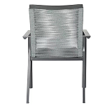 Стул темно-серый с высокой плетеной спинкой и сиденьем Braided Strength варинант исполнения - 4 | Loft Concept в Самаре