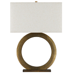 Настольная лампа с корпусом в форме кольца и прямоугольным абажуром French Ring варинант исполнения - 5 | Loft Concept в Самаре