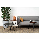 Кофейный столик с круглой столешницей на 3-х черных ножках Laconic Stylish Design варинант исполнения - 2 | Loft Concept в Самаре