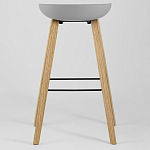 Барный стул на ножках из натурального дерева Boras Grey варинант исполнения - 4 | Loft Concept в Самаре